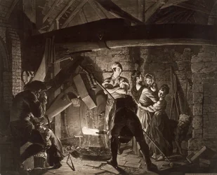 Una fucina di ferro, dopo Joseph Wright of Derby